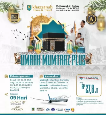 umroh reguler Agustus September Oktober November Desember 2024 di Bandung termurah 